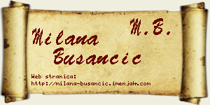 Milana Busančić vizit kartica